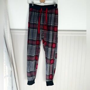 Bottoms Out Medium Cozy Soft Plaid Red and Gray Men's Sweatpants lounge pants